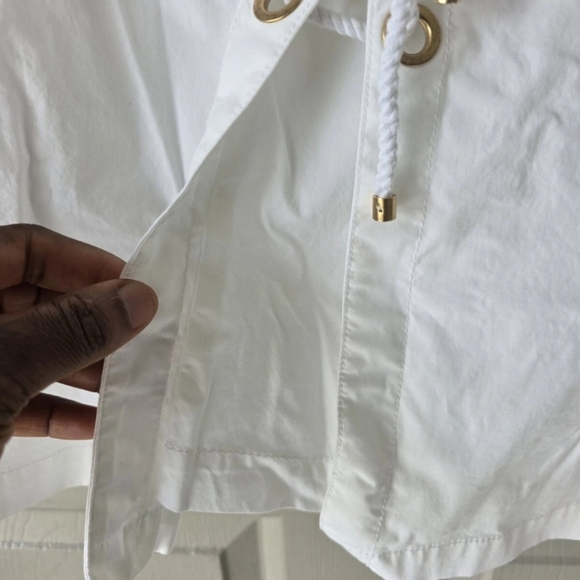 Trina Turk White Nautical Lace-Up Sleveless Top Sz S Tie Front Normcore - Picture 8 of 11